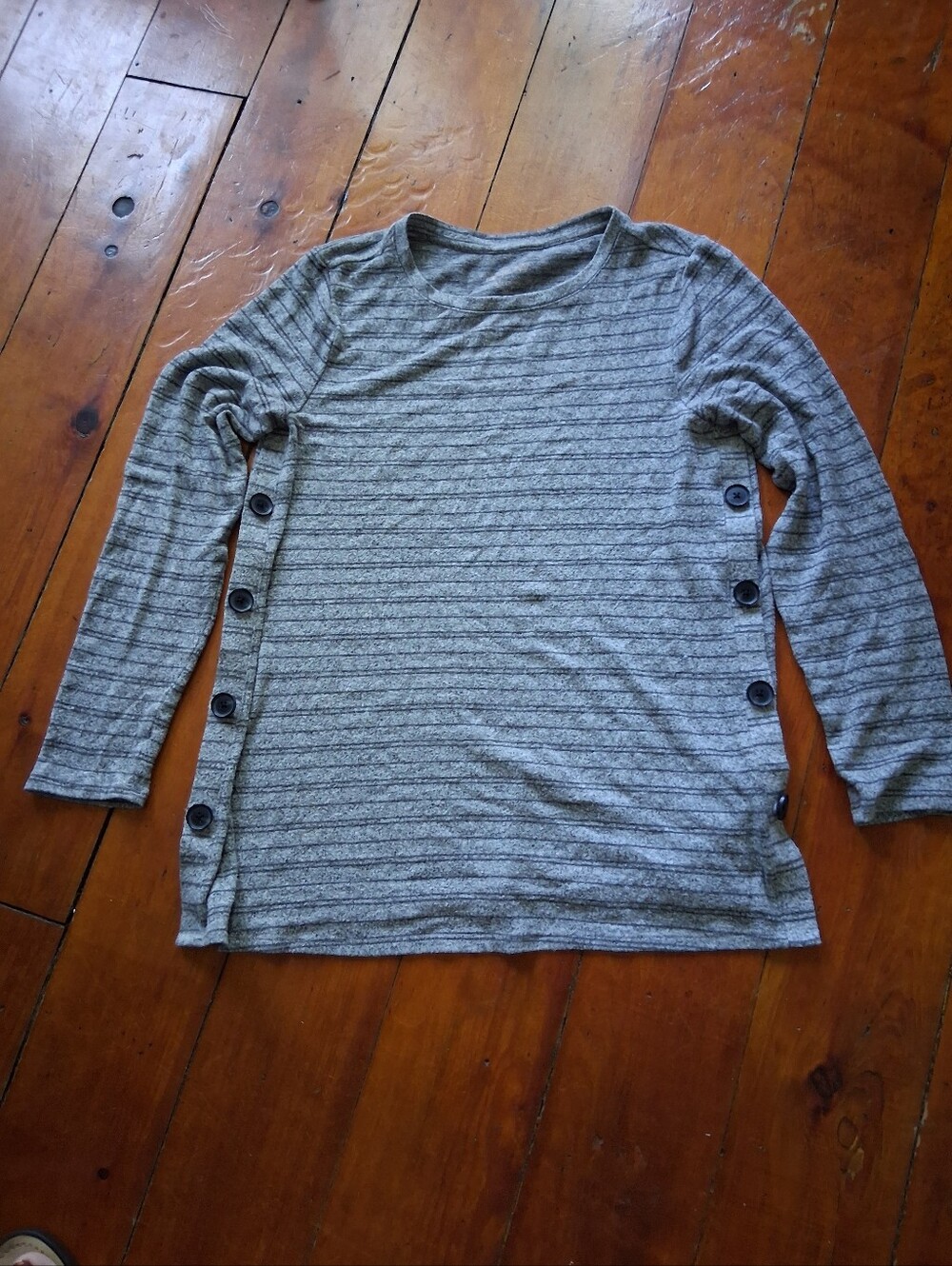 *must Purchase 3 $3 Items* Maternity Long Sleeve Button-Accent Top - Gray